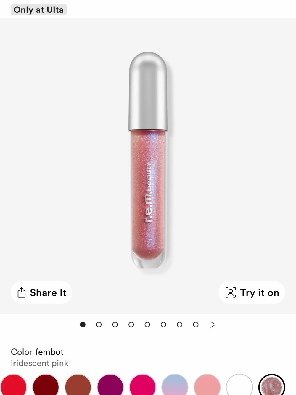r.e.m. beauty Iridescent Pink Lip Gloss - Fembot
